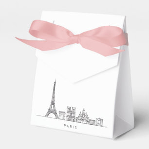 Minimalistische Pariser Skyline-Linienkunst Geschenkschachtel