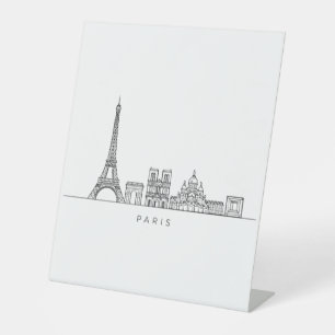 Minimalistische Pariser Skyline-Linienkunst Sockelschild