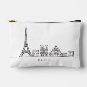 Minimalistische Pariser Skyline-Linienkunst Zubehörtasche