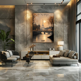 Minimalistische Pariser Skyline Poster