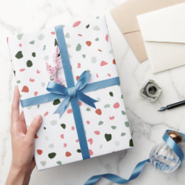 Minimalistische Pasta Rosa Grau Terrazzo Geschenk Geschenkpapier