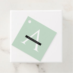 Minimalistische Pastel Minze Personalisierter Name Geschenkanhänger