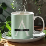Minimalistische Pastel Minze Personalisierter Name Kaffeetasse<br><div class="desc">Minimalistische Pastel Minze Personalisierter Name</div>