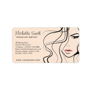 Minimalistische Pastel Peach Elegante Feminine Mak Adressaufkleber