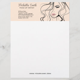 Minimalistische Pastel Peach Elegante Feminine Mak Briefkopf