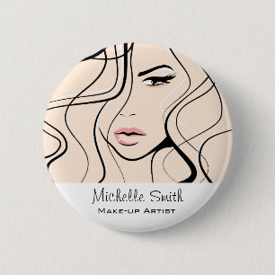 Minimalistische Pastel Peach Elegante Feminine Mak Button
