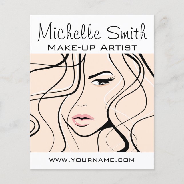Minimalistische Pastel Peach Elegante Feminine Mak Flyer (Vorne)