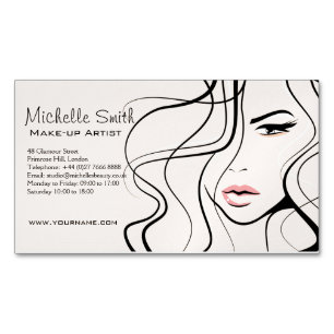Minimalistische Pastel Peach Elegante Feminine Mak Magnetische Visitenkarte