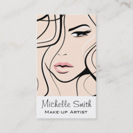 Minimalistische Pastel Peach Elegante Feminine Mak Visitenkarte