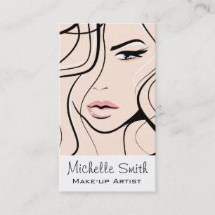Minimalistische Pastel Peach Elegante Feminine Mak Visitenkarte