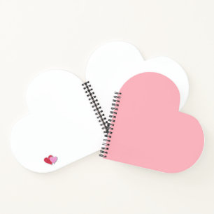 Minimalistische Pastel Pink Herz geformt Spirale Notizbuch