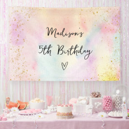Minimalistische Pastel Rainbow Gold Geburtstag Banner