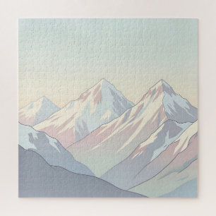 Minimalistische Pastell-Berglandschaft