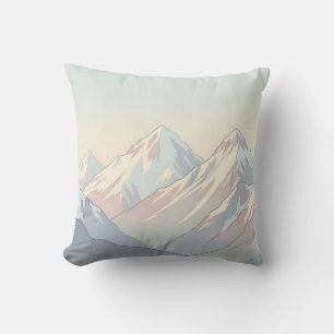Minimalistische Pastell-Berglandschaft Kissen