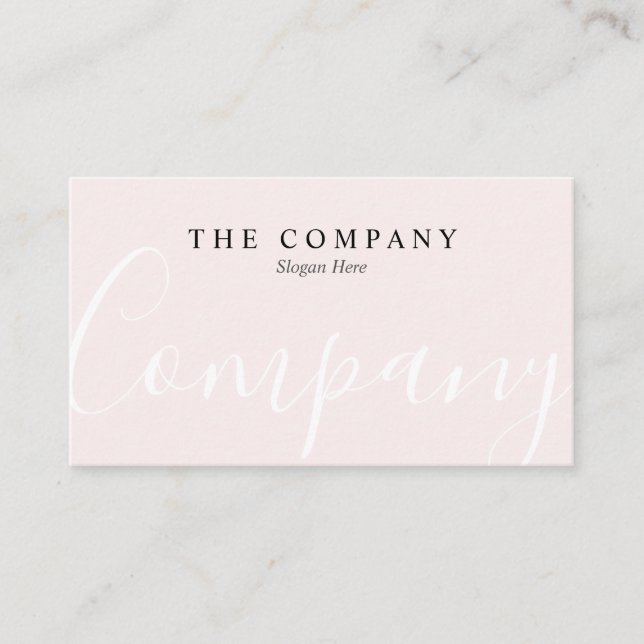 Minimalistische Pastell Pink Typografie-Visitenkar Visitenkarte (Vorderseite)