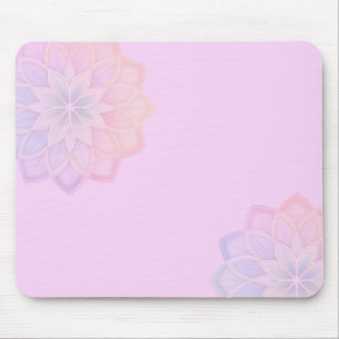 Minimalistische Pastell-Regenbogen-Blumen Mousepad