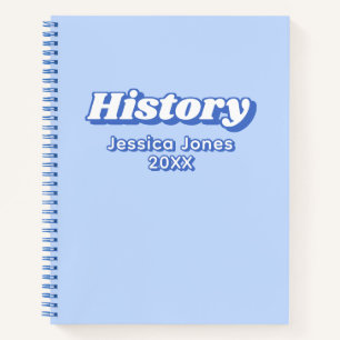 Minimalistische Pastellblaue Typografie Schulgegen Notizbuch