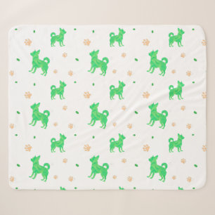 Minimalistische Pastellgrün Chihuahua Silhouette D Sherpadecke