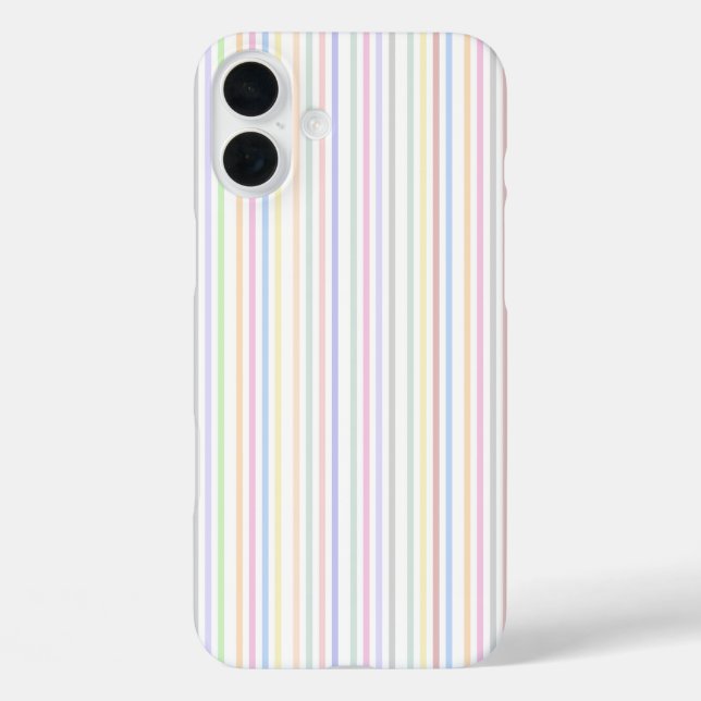 Minimalistische, pastellige Linien iPhone 16 Plus Hülle (Rückseite)