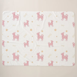 Minimalistische Pastellrosa-Chihuahua-Silhouette-D Sherpadecke