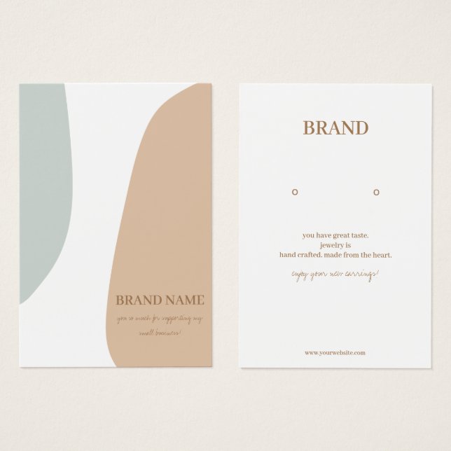 Minimalistische Pastelschmuckkarte (Vorne & Hinten)