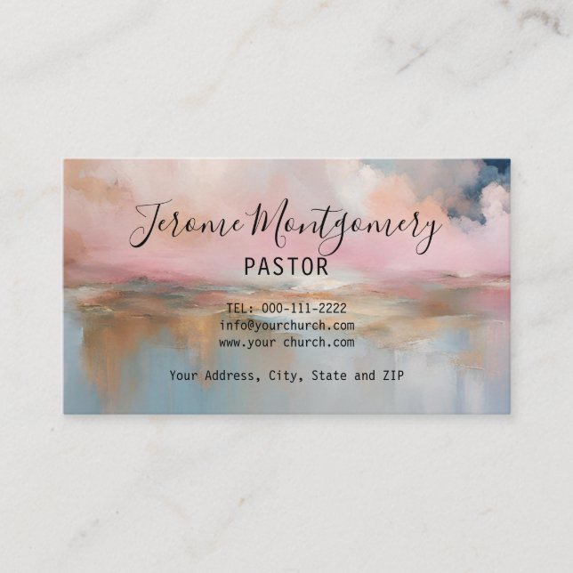 Minimalistische Pastor-Visitenkarte Visitenkarte (Vorderseite)
