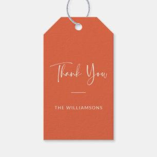 Minimalistische Personalisiert lebendige Orange Vi Geschenkanhänger