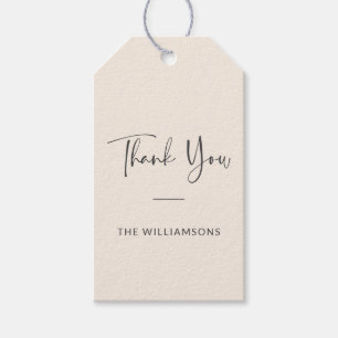 Minimalistische Personalisierte Beige Creme Vielen Geschenkanhänger