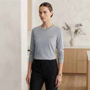 Minimalistische personalisierte bestickte Langarm Besticktes Langarmshirt