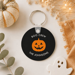 Minimalistische Personalisierte Boo-Crew Halloween Schlüsselanhänger