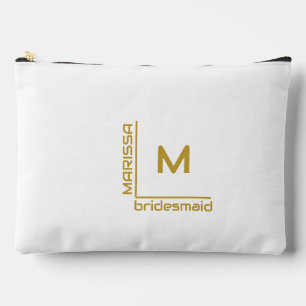 Minimalistische Personalisierte Bridesmaid in Weiß Zubehörtasche