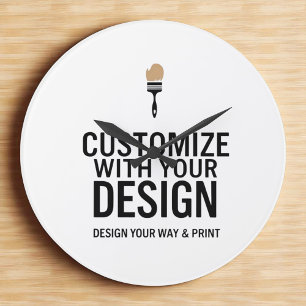 Minimalistische personalisierte Firmenmarke Custom Große Wanduhr