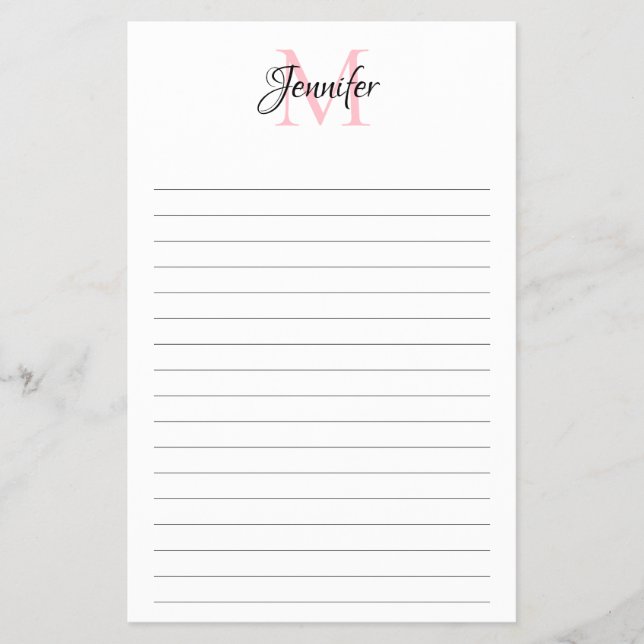 Minimalistische Personalisierte Monogrammstationer Flyer (Vorne)
