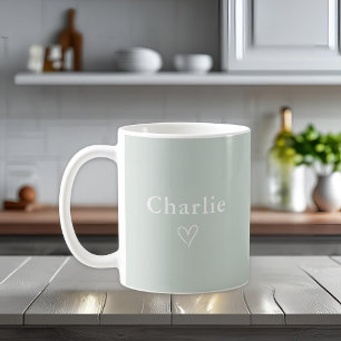 Minimalistische personalisierte Namens-Tasse Kaffeetasse