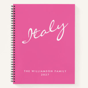 Minimalistische Personalisierte Rosa-Schrift Notizbuch