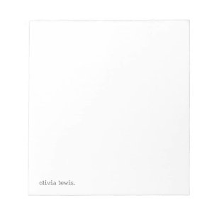 Minimalistische Personalisierte Schreibmaschinen-N Notizblock
