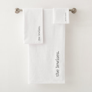 Minimalistische Personalisierte Schreibmaschinen-S Badhandtuch Set