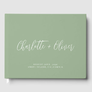 Minimalistische Personalisierte Typografie-Hochzei Gästebuch