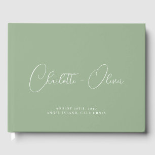 Minimalistische Personalisierte Typografie-Hochzei Gästebuch