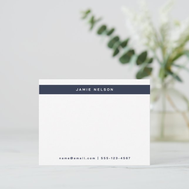 Minimalistische Personengrenzengestationierung Nav Mitteilungskarte (Stehend Vorderseite)