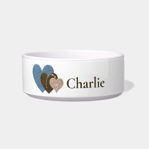 Minimalistische Pet Bowl mit drei Herzen Napf