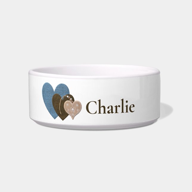 Minimalistische Pet Bowl mit drei Herzen Napf (Vorderseite)