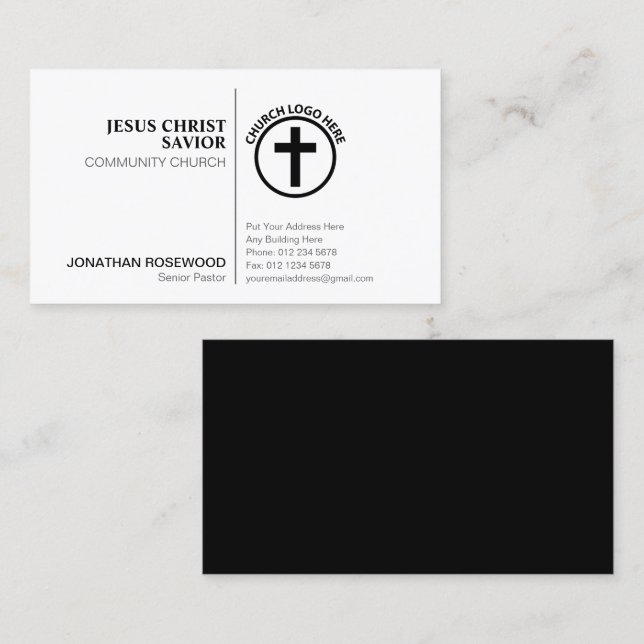 Minimalistische Pfarrer und religiöse Figuren Visitenkarte (Vorne/Hinten)