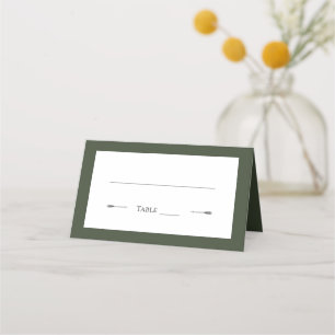 Minimalistische Pfeifensehen Olive Green Platzkarte