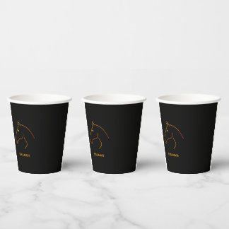 Minimalistische Pferde-Linienkunst - "Seelenverwan Pappbecher