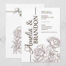 Minimalistische Pfingstrosen-Hochzeitseinladung Lu