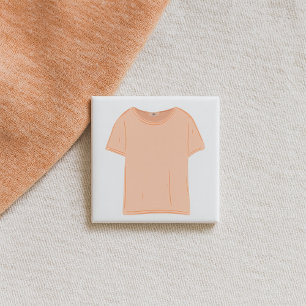 Minimalistische Pfirsich-T-Shirt-Illustration Button