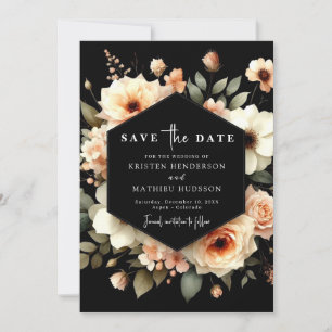 Minimalistische Pfirsichhochzeit Save The Date