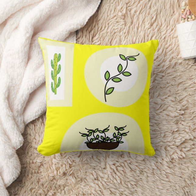 Minimalistische Pflanze Art Throw Kissen (Decke)