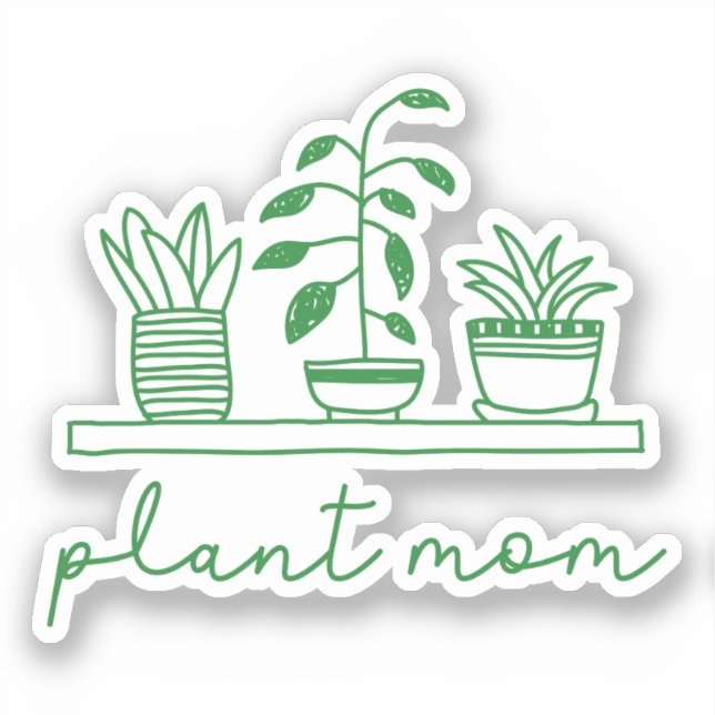 Minimalistische Pflanze Mama Niedliche Pflanze Lov Aufkleber (Vorderseite)
